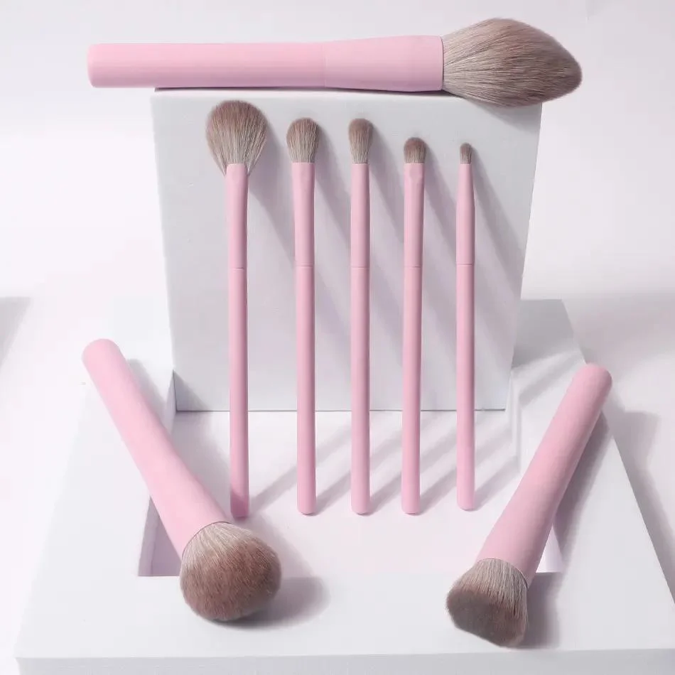 Yaeshi 2023 Make up Vegan Eco Friendly Wooden Pink Synthetic Privatelabel Professional Luxury Custom Logo High quality/High cost performance Makeup Brush Set