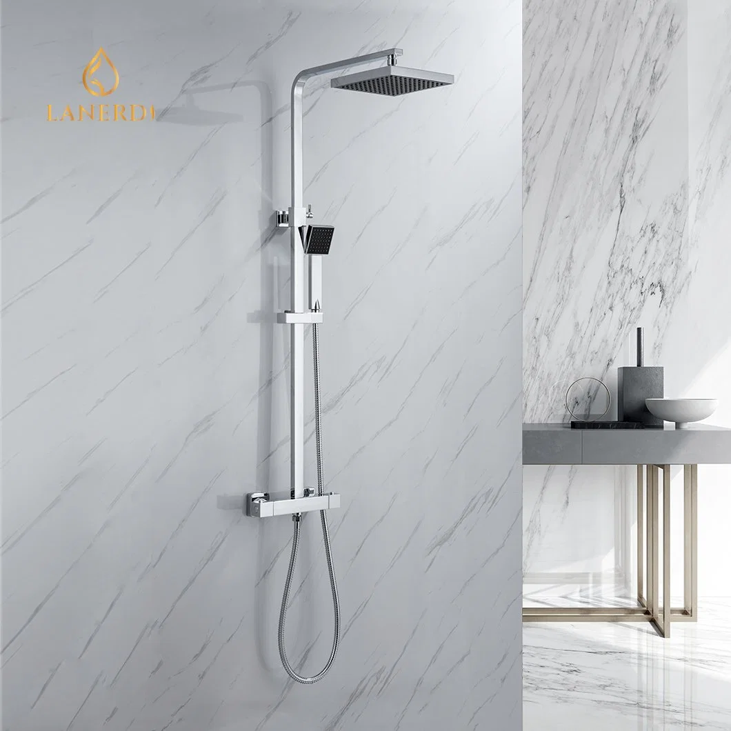 Wall Mounted Complete Hidden Bath Brass Shower Faucet Square Shower Mixer