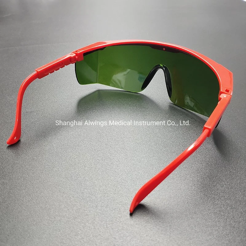 Gafas de seguridad de protección UV con patas ajustables de color rojo