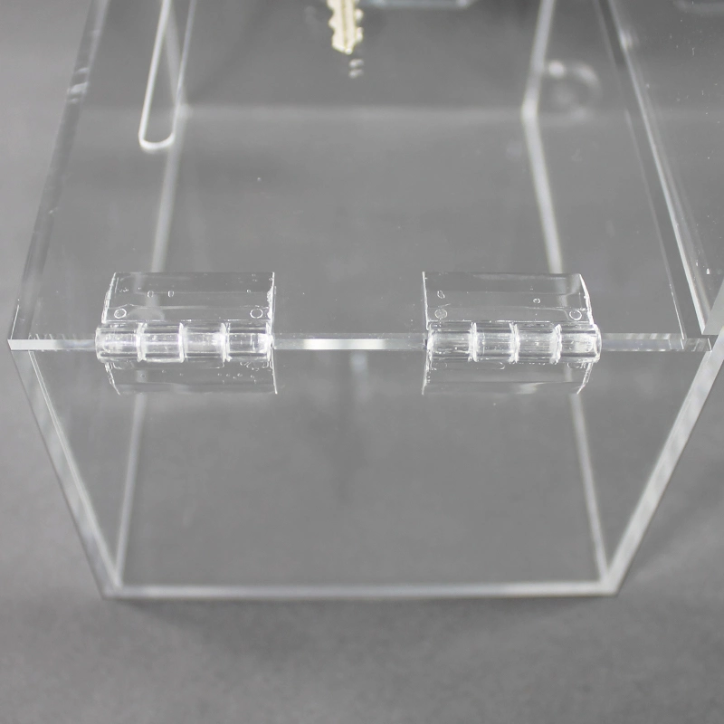 Custom Logo Acrylic Display Donation Cubes Box with Key Lock