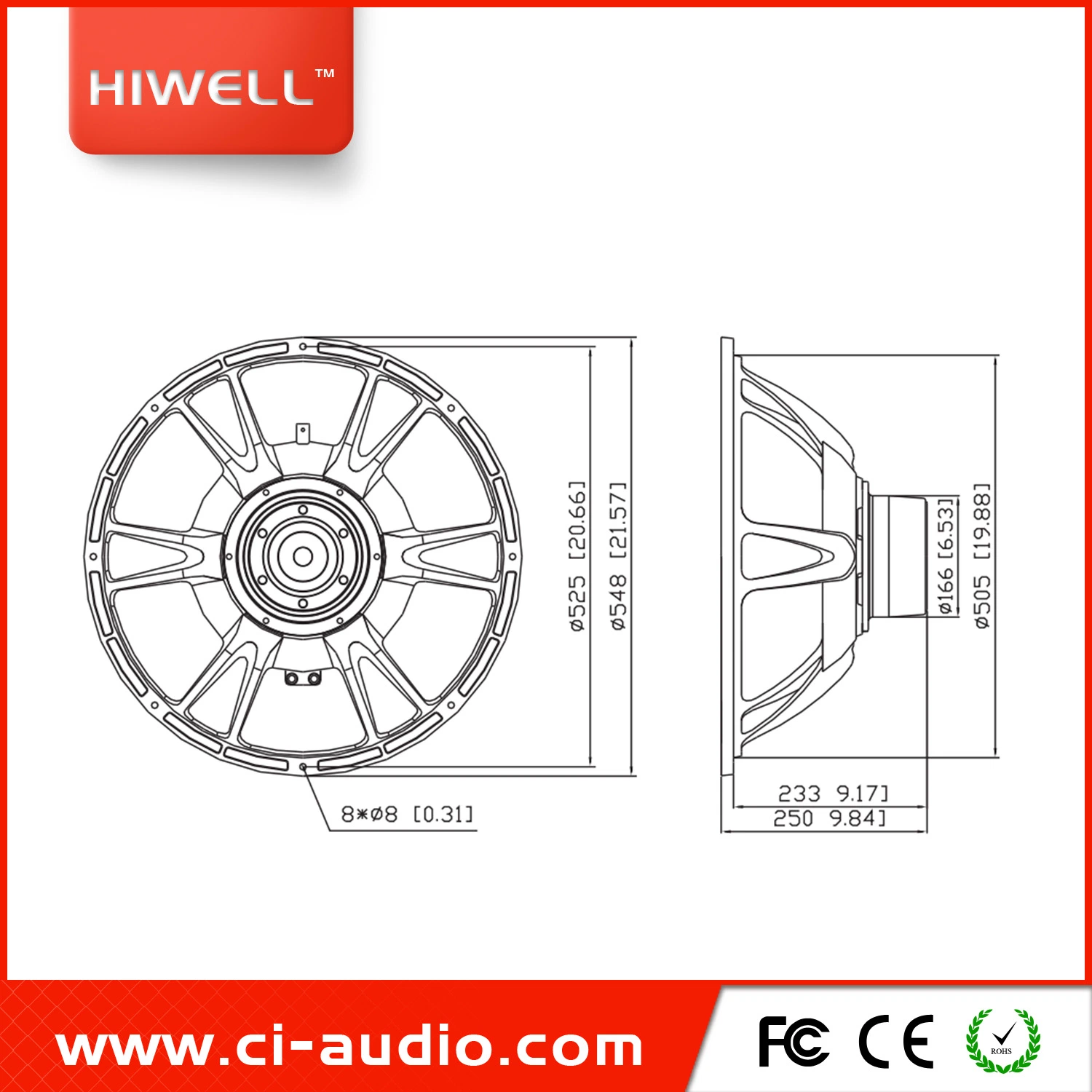 PA Speaker Sound System 21'' Neodymium High Power 3600watt Professional Subwoofer.