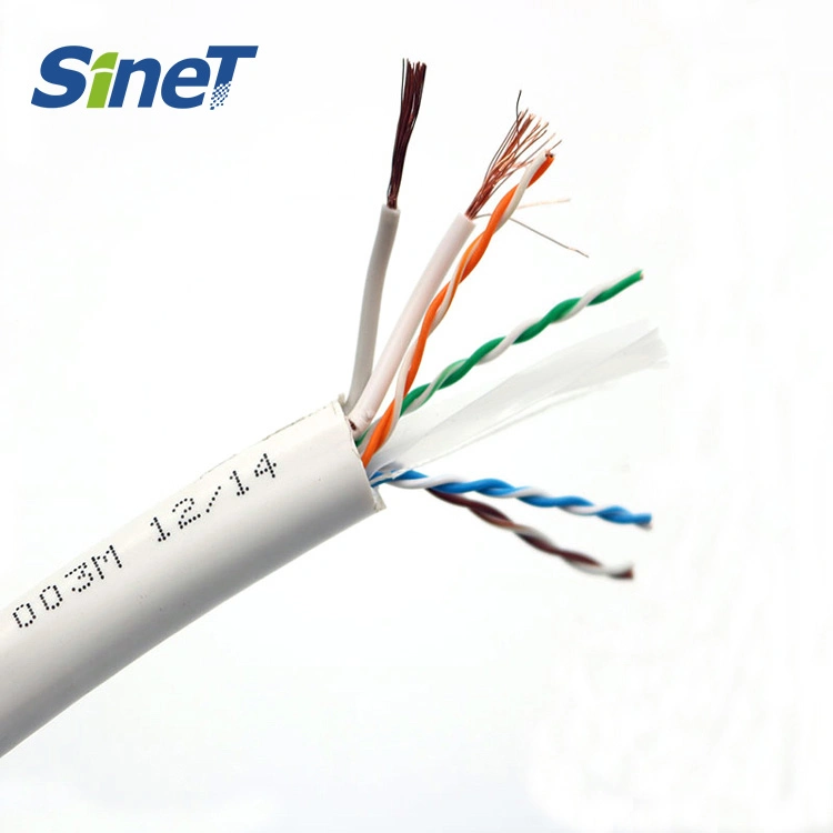 CCTV Camera Connect Networking Cable CAT6 with 2DC Cable Siamese CAT6 Cables Support Poe LAN