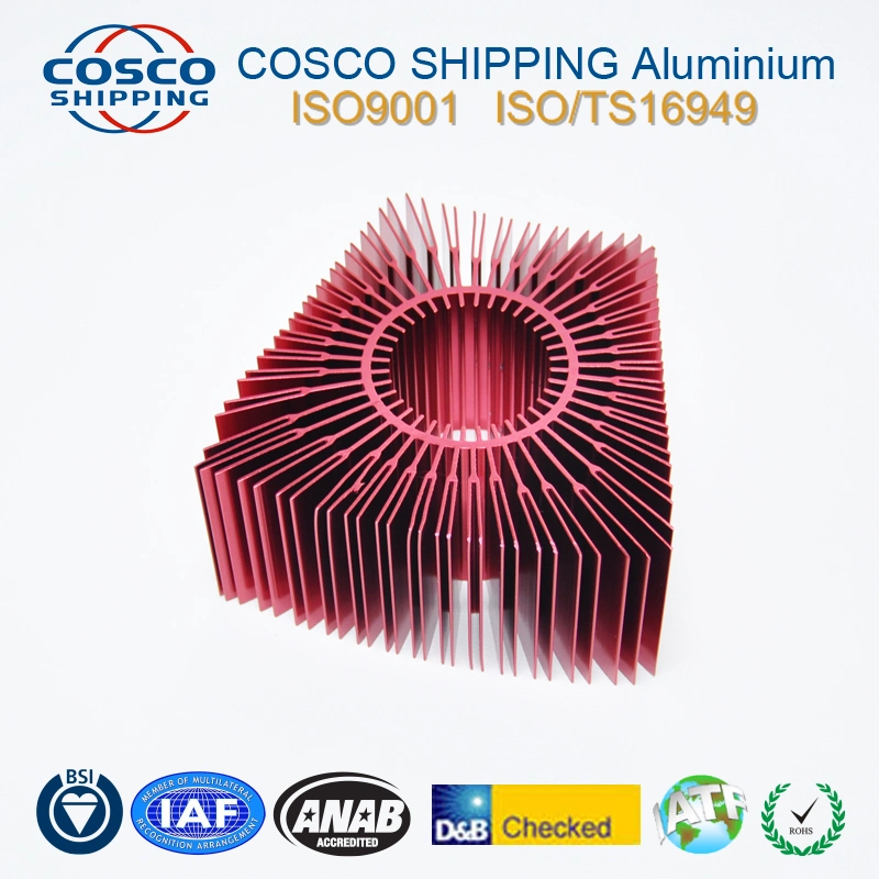 COSCO Anodising Aluminium Extrusion Profile Cup und LED-Kühlkörper