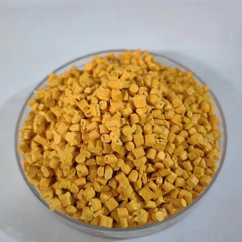 China Masterbatch Manufacturer - Gold Yellow Blown Film Injection Molding PP/PE Pellets at Competitive Prices