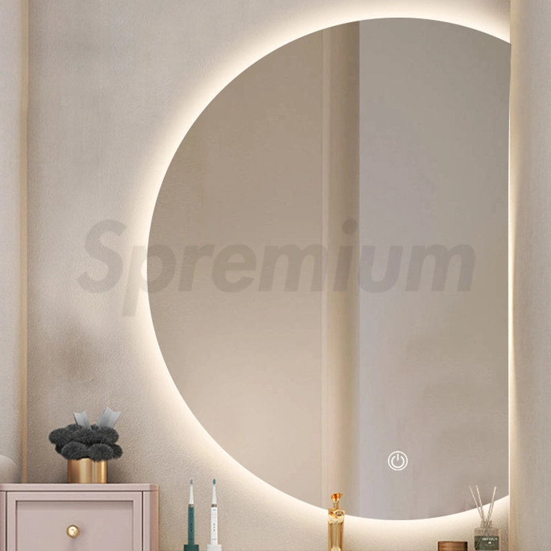 LED Smart Badezimmer Spiegel Eitelkeit große Halb Runde Kreis Möbel Decoretival Rahmenlose Badezimmer Spiegel Espejo Spiegel