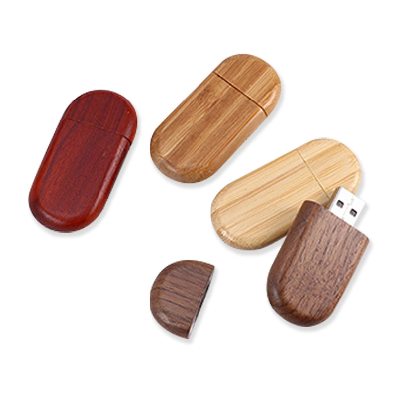 Alta calidad de disco Flash USB unidad USB Stick USB personalizados llaveros de madera Oval de la unidad USB 32GB