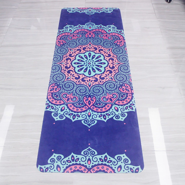 Nuevo diseño personalizado de gamuza plegable Yogamat lavable Viajes Suede estera del yoga de goma