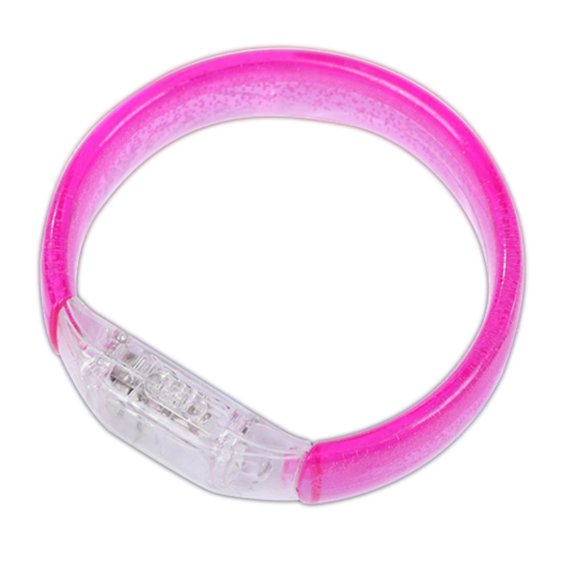 Wholesale/Supplier acrylique LED Glow in Dark Bracelet Bar concert atmosphère Bracelet de fête à bulles à DEL avec logo personnalisé et bracelet de forme bicolore