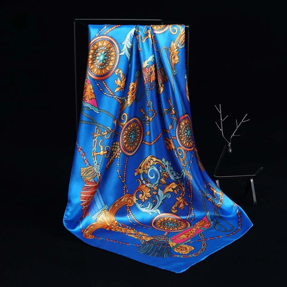 Custom Print Private Label Ladies Silk Scarf Head Scarf High Quality Factory Direct Silk Scarf Sales