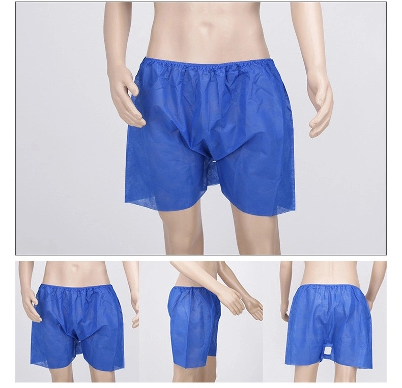 Blue/Black Nonwoven Fabric for Men Shorts Disposable Shorts