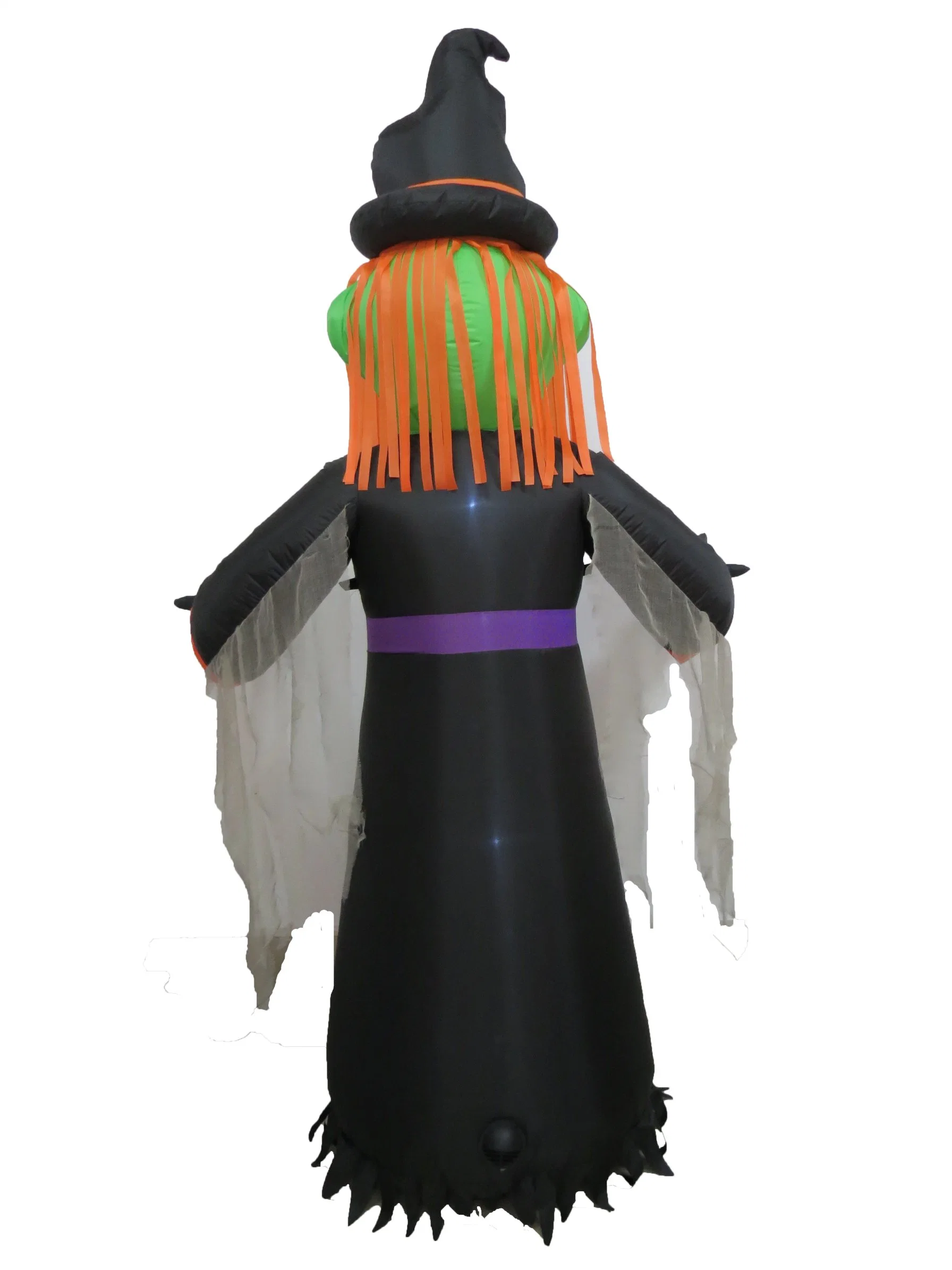 8FT Halloween Outdoor Inflatable Witch Yard Built-in LED Lights Decoration