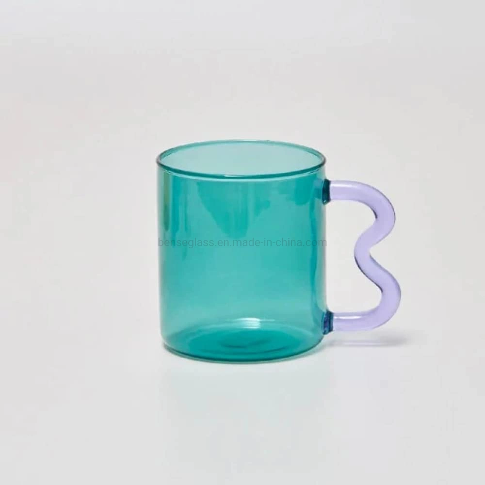 Glass Coffee Mugs - Set of Four - Mug Set - Amber Glassware - Cocktail Glasses - Water Glasses - Glassware Sets Pink