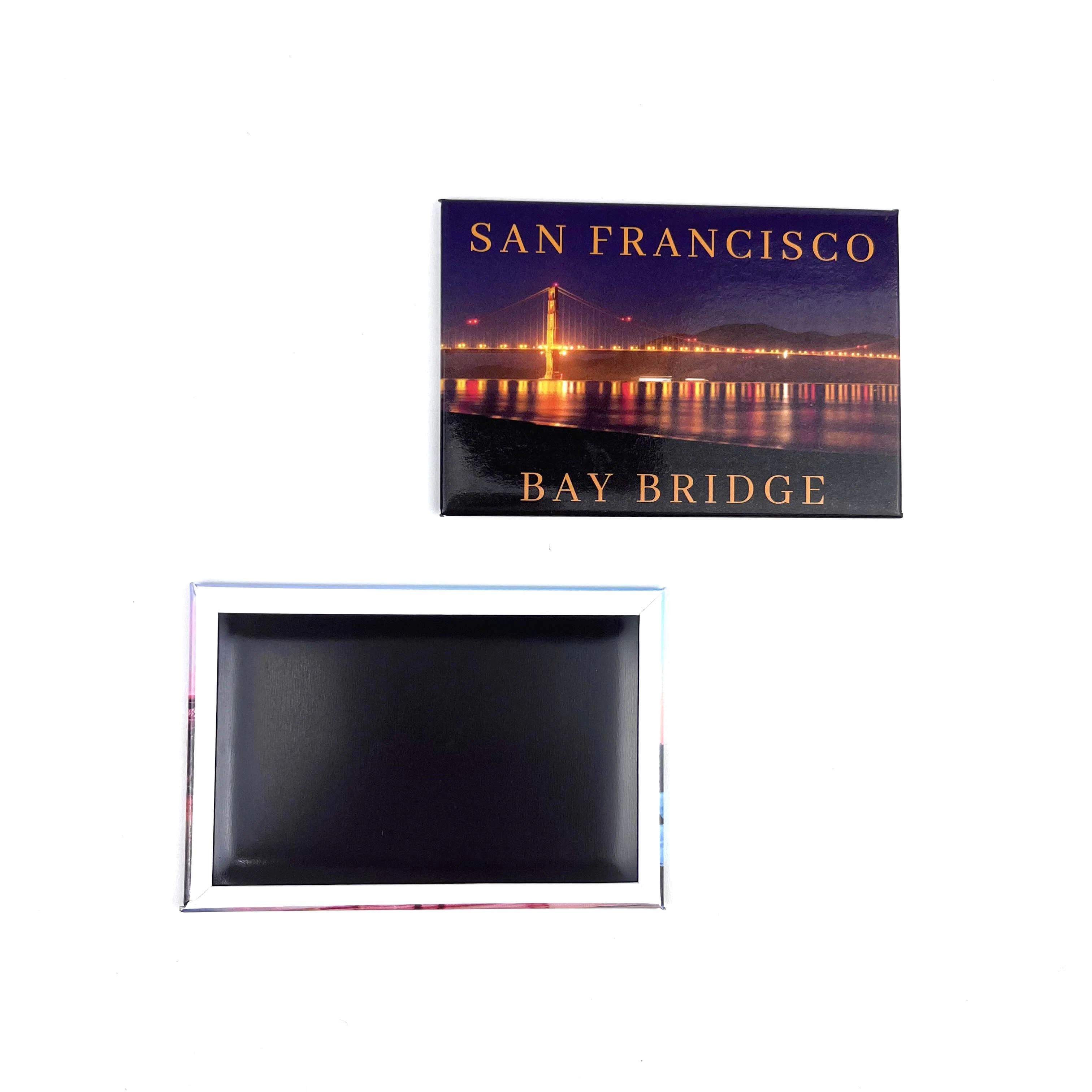 Your Design Customized Promotional Gift Metal Souvenir San Francisco Bulgaria Rectangle Tinplate Fridge Magnet