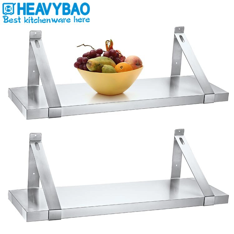 Heavybao Hotel Kitchen Restaurant Stainless Steel Practical and Stable Floating Wall Shelf