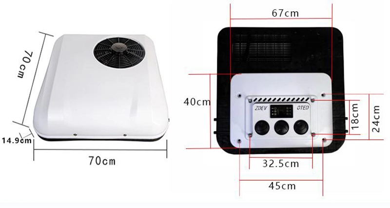 Cheap Small Rooftop DC12V/DC24V Air Conditioner for Truck Minivan Tractor Van Optional Electric Heating