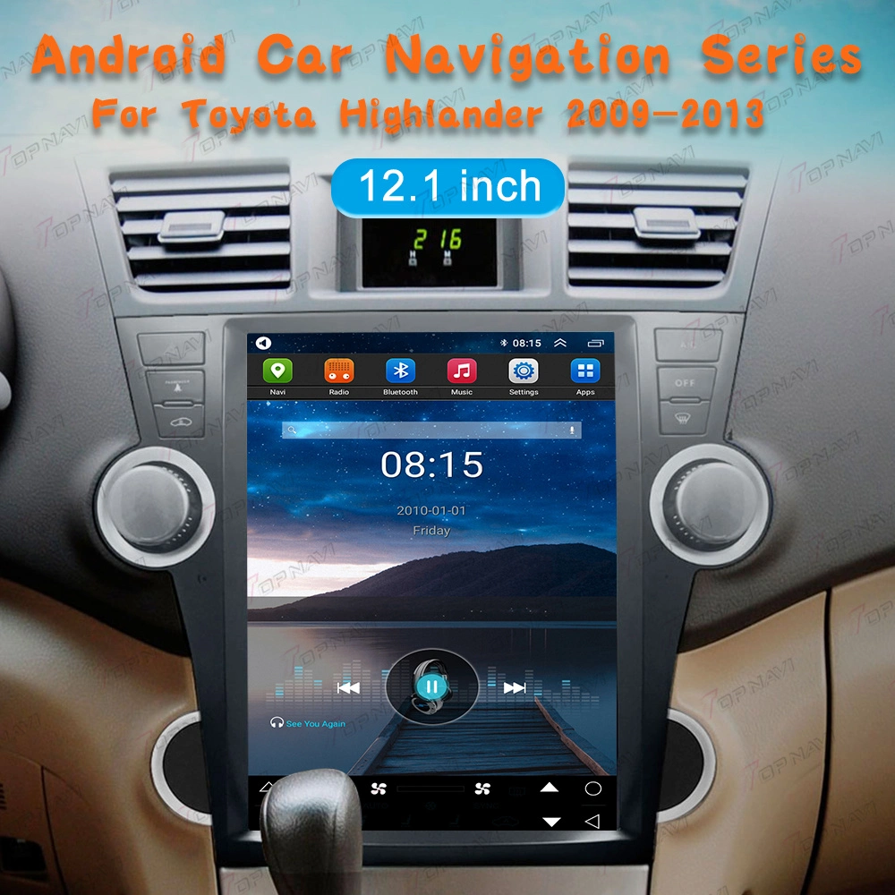 12.1 Inch Android Car Radio Car Stereo GPS Navigation for Toyota Highlander 2009 2010 2011 2012 2013 Auto Radio