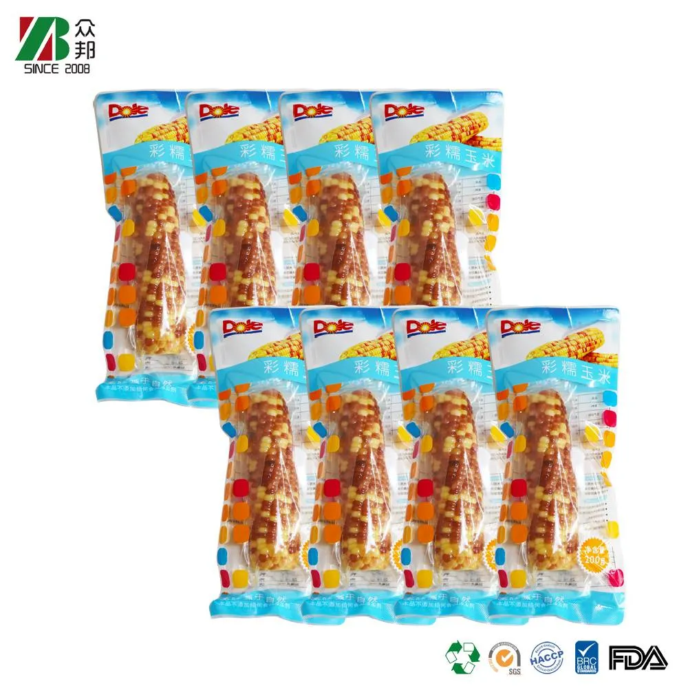 Custom printing transparent Vacuum Fresh Corn/Prepared Food/ Ham Sausage packaging of corn Packaging Nylon Vacuum Packing Plastic Bag