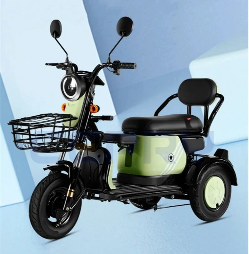 Трехколесный электрический скутер с аккумулятором 2 мест 3 Wheeler Electric Трик для взрослых Электрический трехколесный велосипед