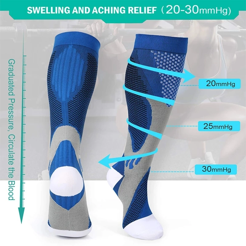 Women Sports Compression Socks Nursing Men Varicose Veins Pregnancy Stockings Athletic Football Running Knee-Highs Funny Socks