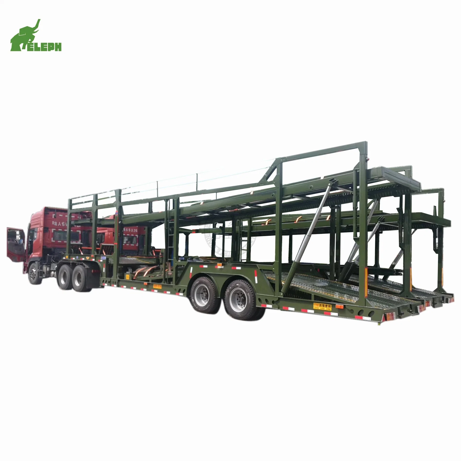 SUV Small Car Transport 2 Floors Hydraulic Loading Car-Carrier Truck Towing Double Semi Trailer