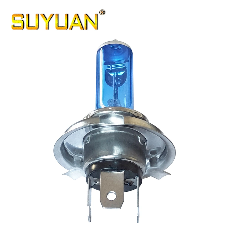 Blue Highlight Halogen Lamp H4 12V 60/55W High Low Beam Car Quartz Headlamp Bulb Is Used for Auto Lighting System