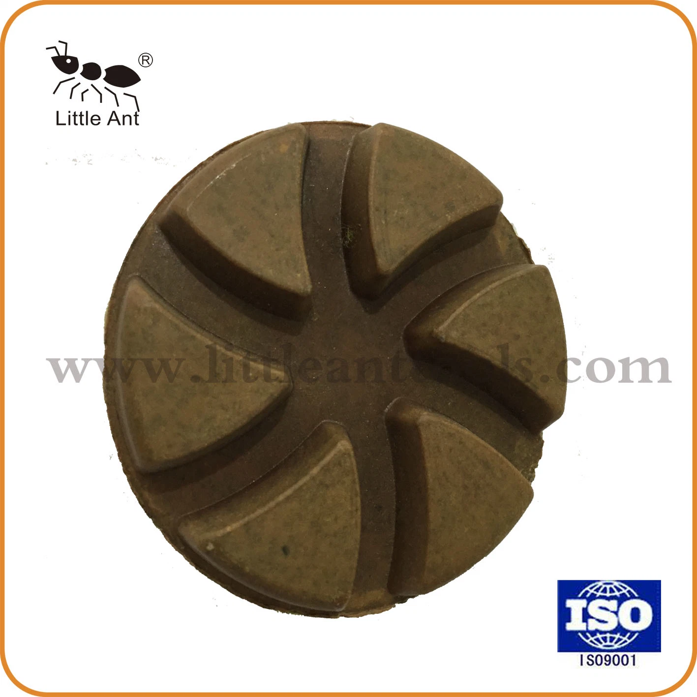 3 Inch 6 Teeth Metal with Resin Concrete Floor Polishing Pad.