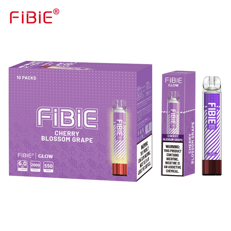 Fibie Nicotine Vape Juice Custom Vaporizer Pen Hookah 2000 Puffs Glowing Rechargeable Disposable/Chargeable Wape Pen Lost Crystal Mary Elf Bars E Shisha