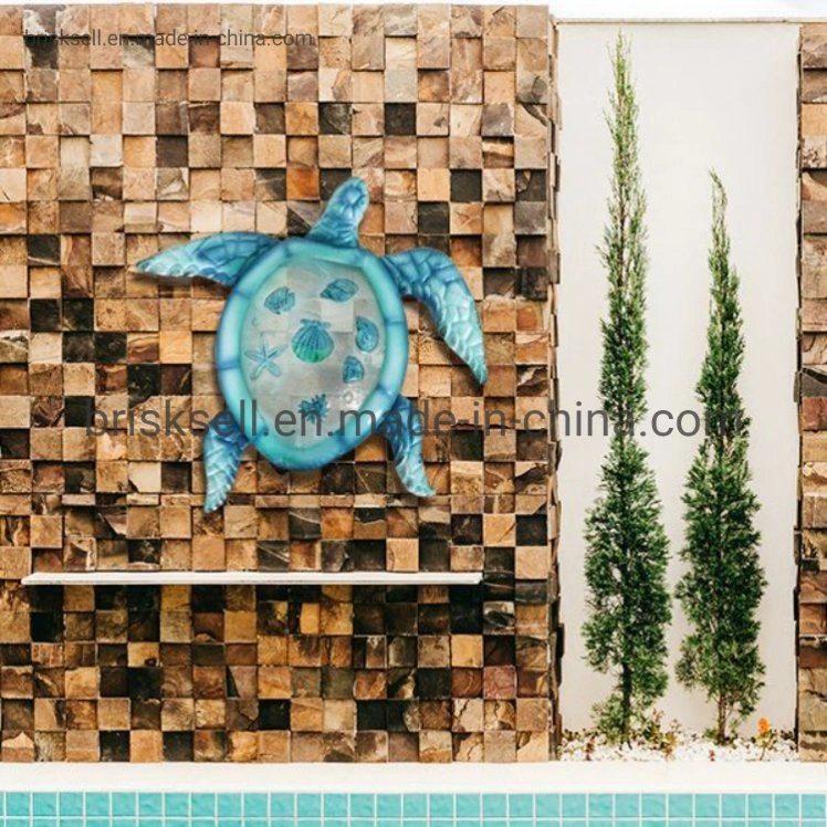 Venta caliente productos para el jardín colgante de metal verano en la playa del océano de Tortugas Marinas agradable decoración mural de pared animales detalles Art