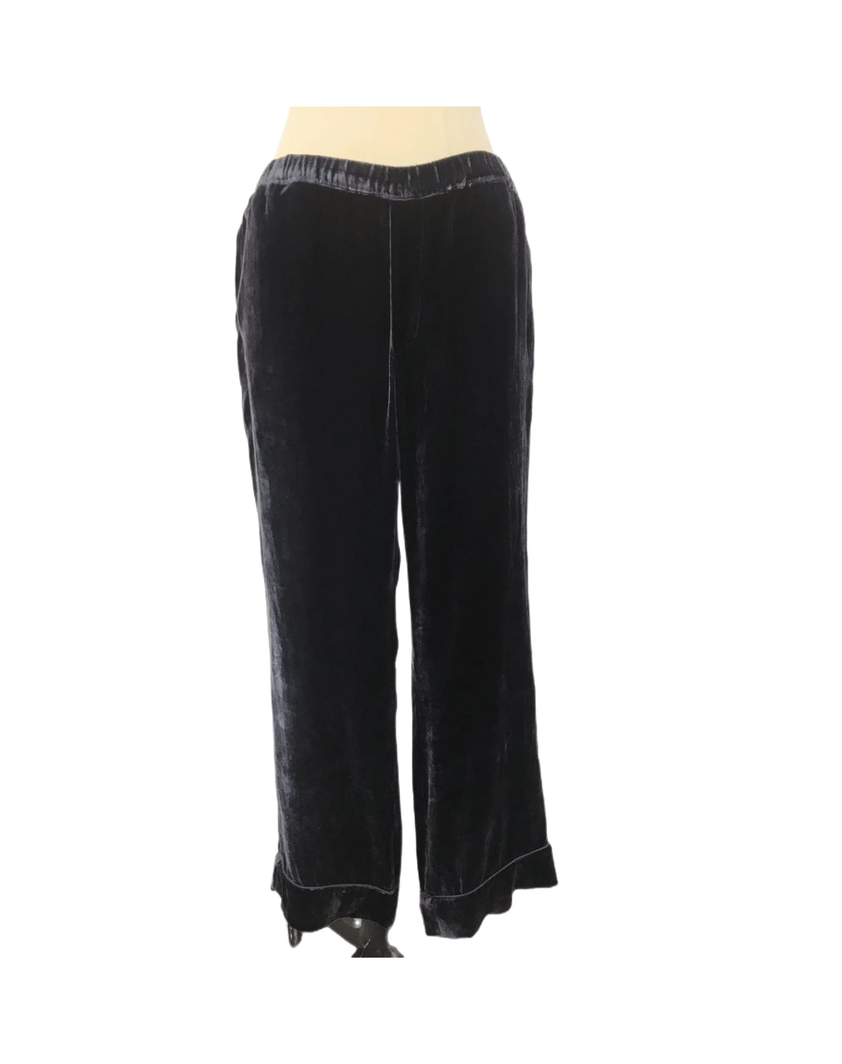 Women Elastic Waist Velvet Loose Wide Leg Pants Long Palazzo