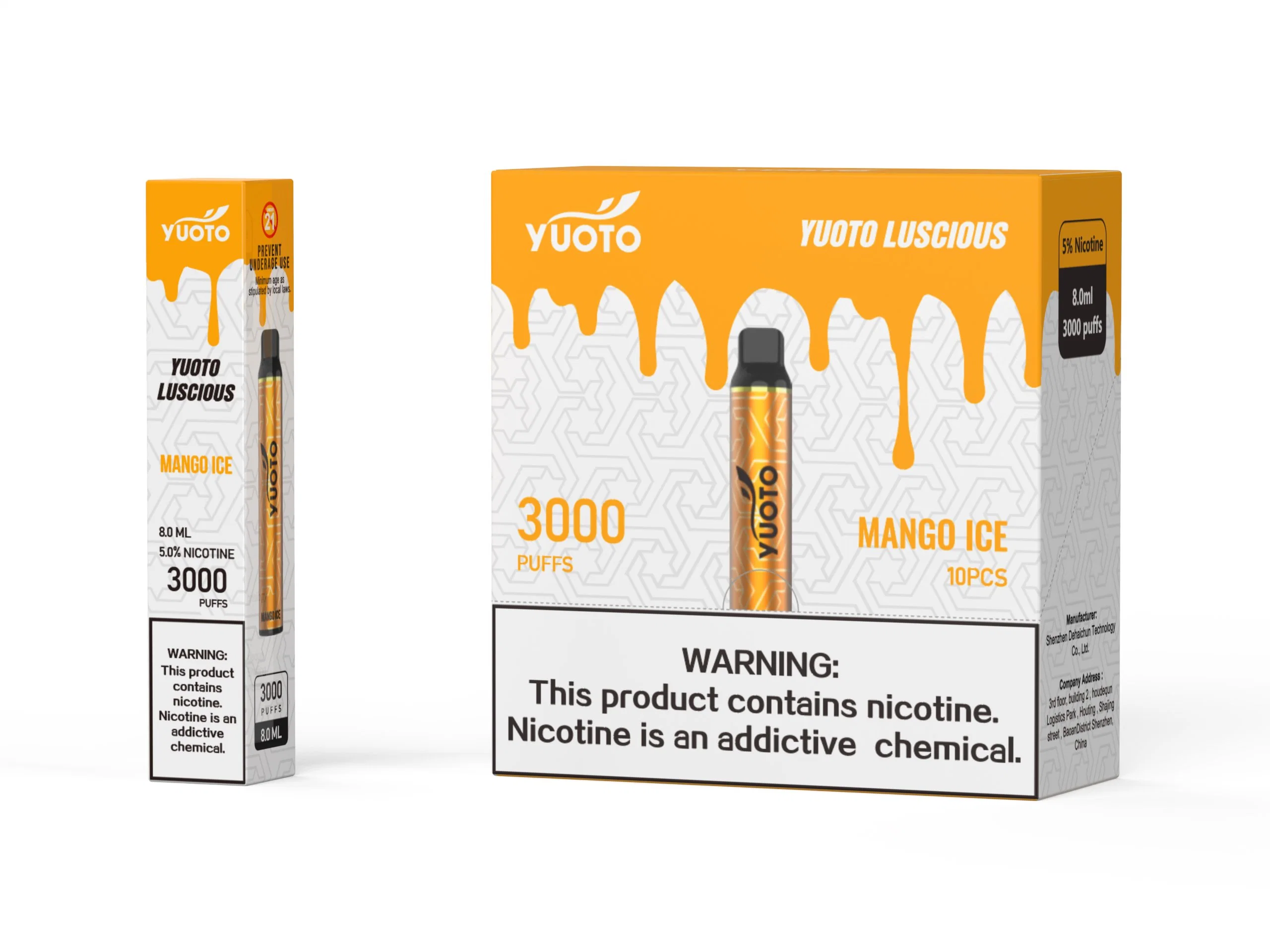 Yuoto Luscious 3000 Puffs Mango Ice Disposable/Chargeable Vape