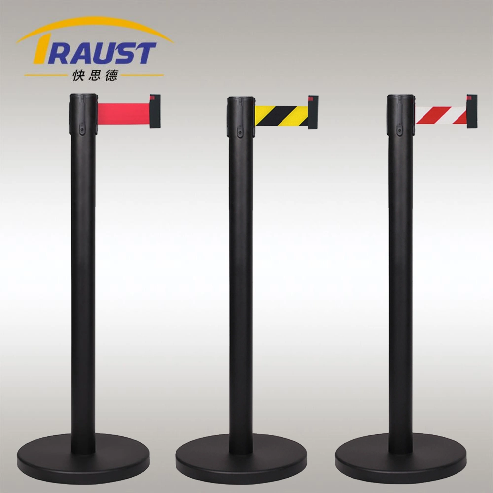 Traust Supplier Airport Crowd Controller Queue Line Tape Retractable Belt Barricade Stand Pole Post Concrete Barrier Stanchion