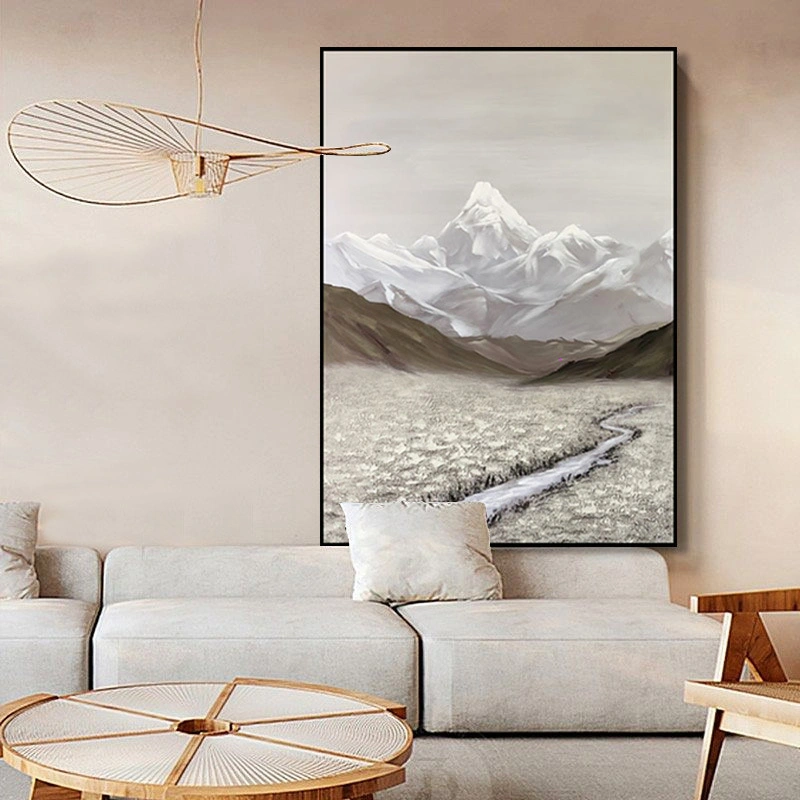 Mountain Scenery Hua Hand-Painted Oil Painting Custom Oil Painting for Sale