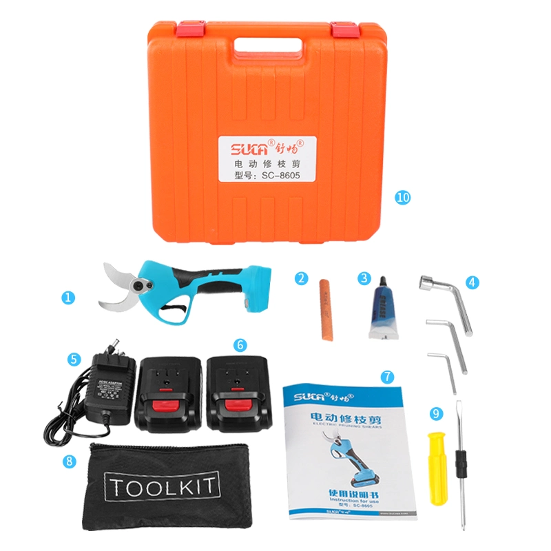 Suca SC-8605 de 40 mm de Li-ion profesional ramas Cutter-Power inalámbrico Jardín herramientas/eléctrica tijeras de podar