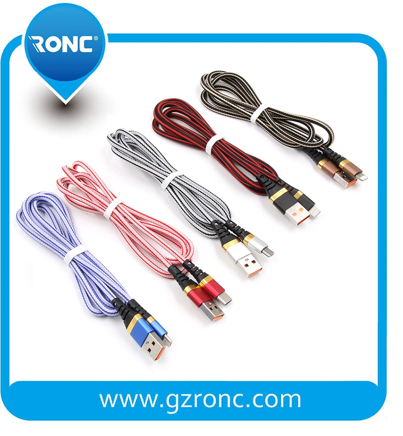 Nylon Braided Tangle-Free USB Cable with Aluminium Alloy for Connectors for Android Samsung