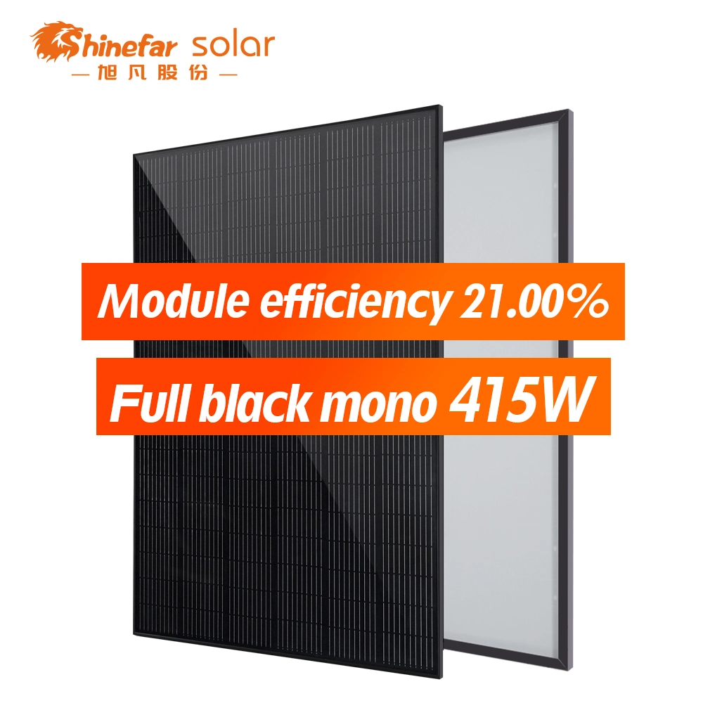 Haute efficacité demi-cellule tout noir 400W, 405W, 410W et 415W avec le meilleur prix de panneau solaire.