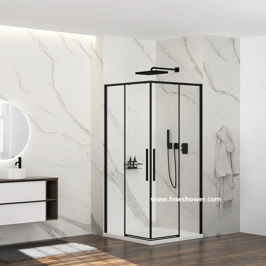 Baño de lujo modernas duchas cabinas de ducha de vidrio templado de aluminio de Prácticas en el cuarto de ducha personalizada