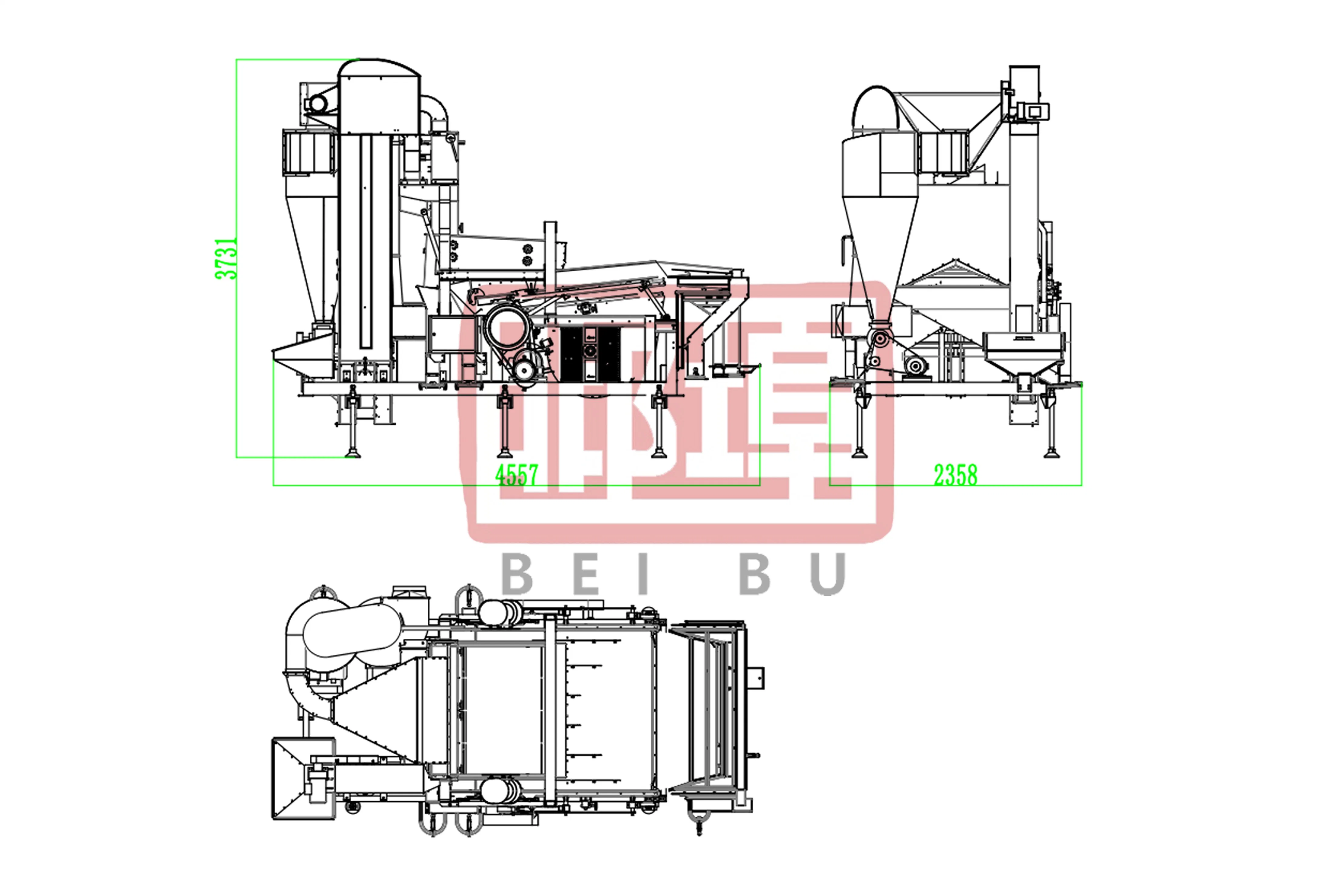 High quality/High cost performance  Mobile Seed Grain Bean Processing and Sorting Machine