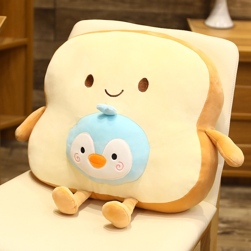 Carton Pain Toast coussin moelleux oreiller jouet en peluche OEM de bonne qualité de gros cadeau à coussin d'ICTI populaire Thanksgiving Halloween