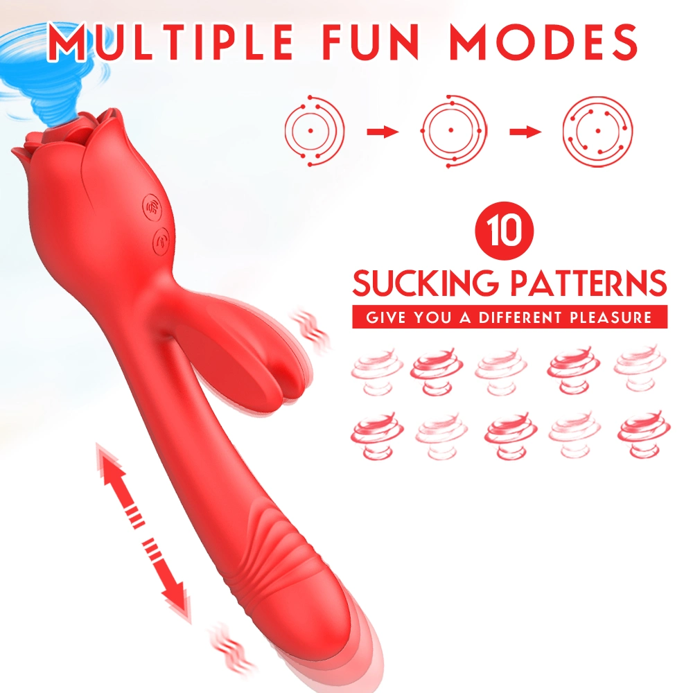 2023 Newest Rose Shape Rabbit Shape Best Massager Couple Sucking Sex Toy Best Vibrator G Spot