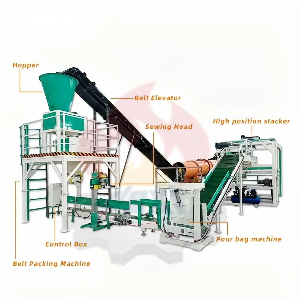 Semi-Automatic Packaging Machine 25-50kg/Bag Bagging Machine Wood Pellets Output 100-200bags/H