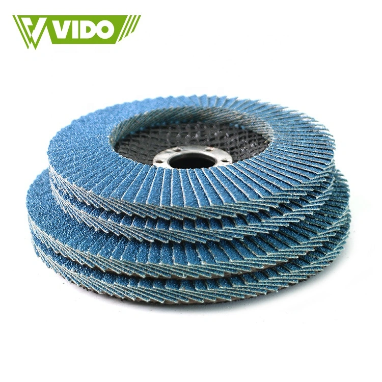 Vido Zirconium Aluminium 115mm 4,5inch P80 Schleifwinkelschleifer mit Kalk Flap Disc für Edelstahl und Stahl Schleifen