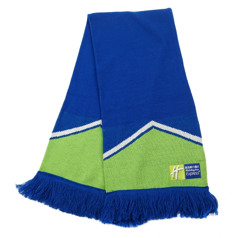 Thick Winter Acrylic Custom Wholesale/Supplier Knitted Fashion Long Football Scarf with Long Tassels