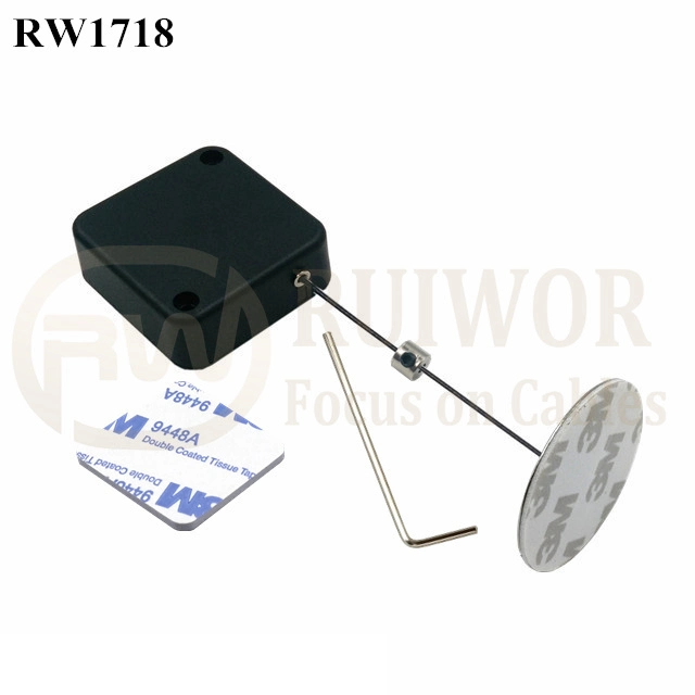 RW1718 Square Security Tether Plus Dia 38mm Circular Sticky Metal Plate