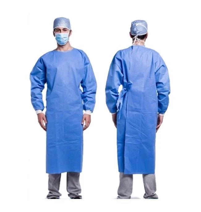 Cheap 35GSM 40GSM 45GSM Non Woven Sterile Disposable Medical Standard Reinforced Surgical Gown for Hospital