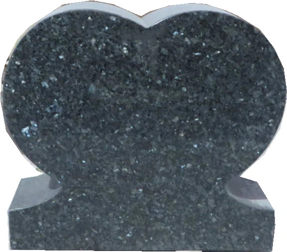 Factory Price Blue Pearl Granite Heart Shaped Headstone American Monuments