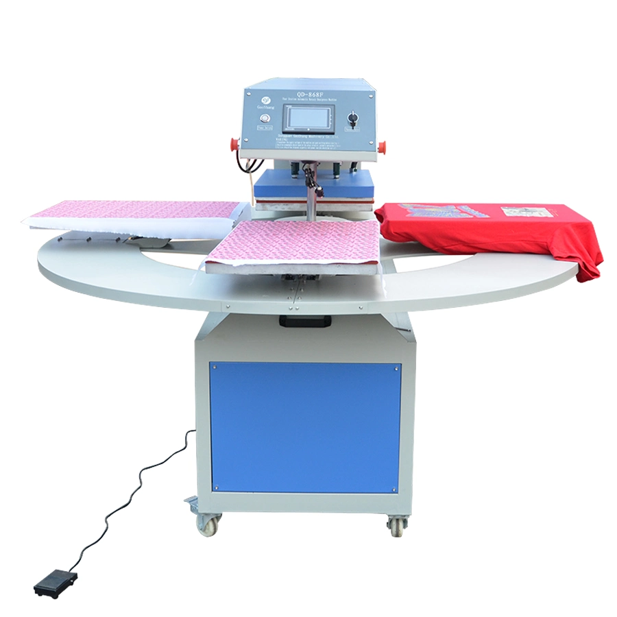 High Productive 4 Pallets Automatic Carousel Air Force Heat Press Machine with Rotary Printing