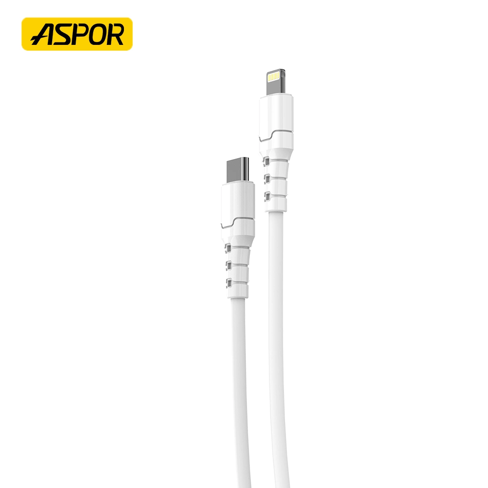 Aspor A098 100W Type C to Type C Pd Fast Charging Cable Protection Silicone Data Line Rubber Protective Sleeve 1m Type C Cable