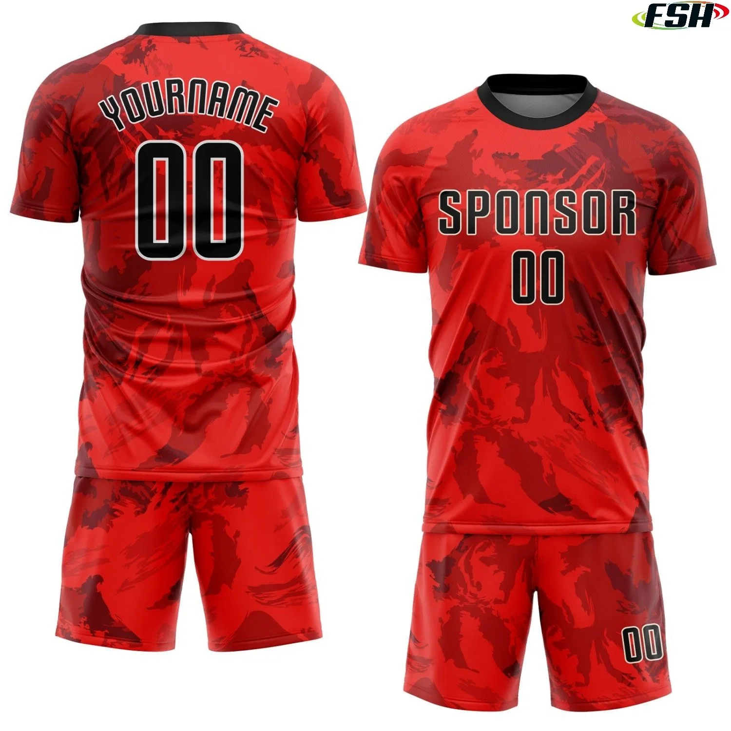 Custom Sublimated Football Jersey Shirts Red Team Training Football Jersey Soccer Uniform