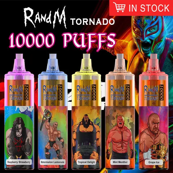 قلم Vape القابل لإعادة الشحن 10 K Puff Randm Tornado 10000 Pugs الذي يمكن التخلص منه