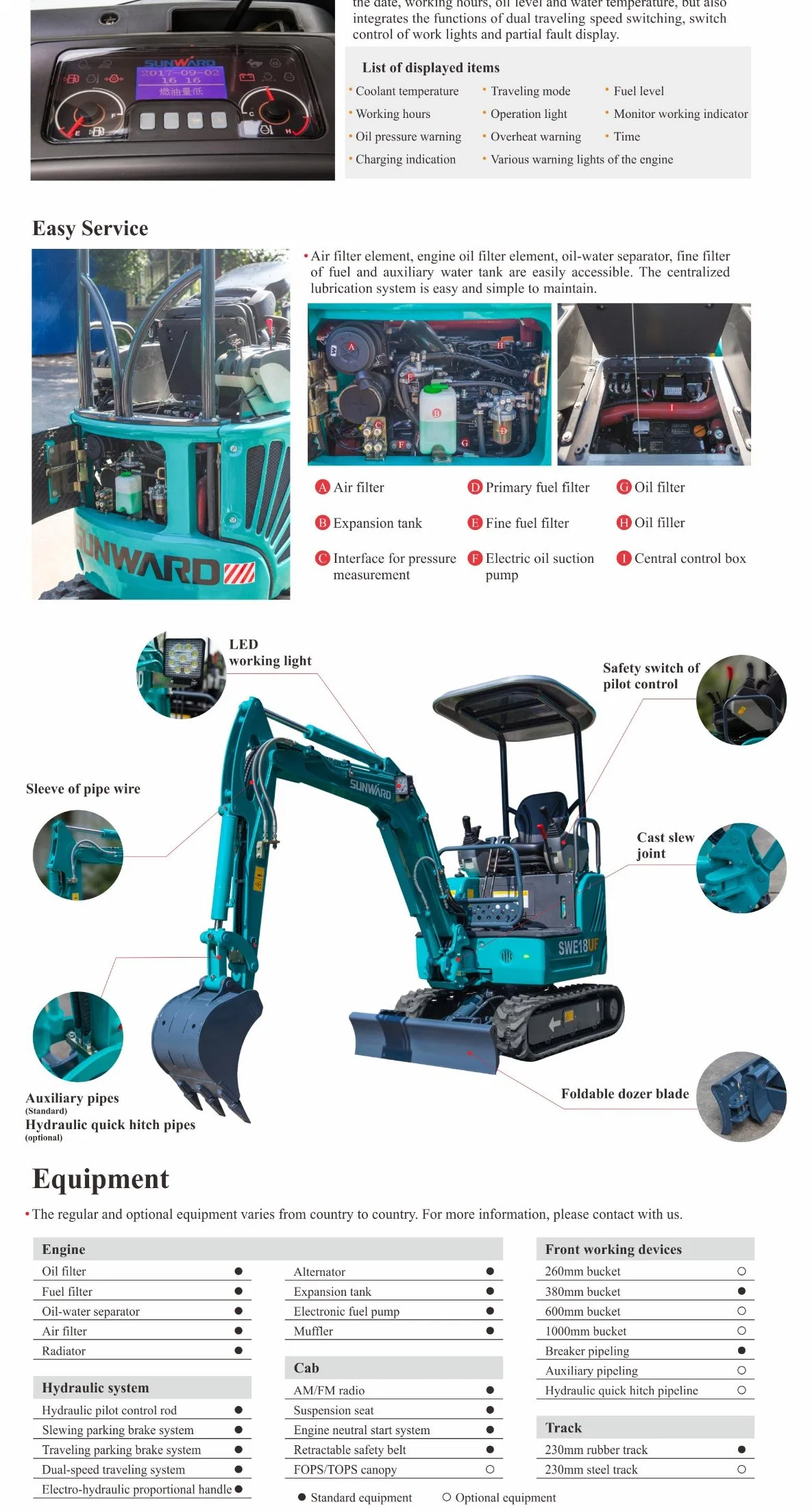 Backhoe Internal Combustion Drive Sunward Wheel Loader Heavy Excavation Equipment